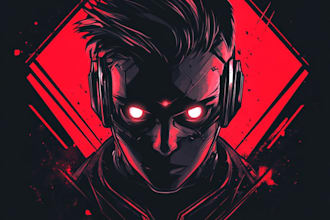 create unique fantasy cyberpunk horror logo for games books and music