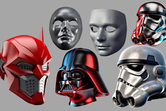 sculpt 3d model of amazing 3d mask 3d helmet cosplay 3d weapon for 3d printing
