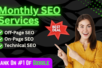 provide full monthly SEO service onpage, offpage, and link building