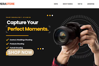design lucrative camera shopify canon nikon webcam store cctv fire alarm website