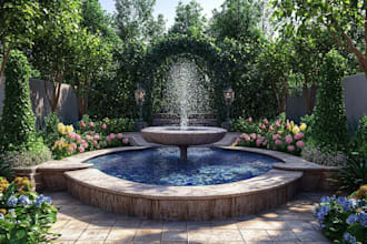 make a home garden, pool, patio, villa landscape