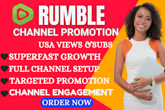 do viral organic rumble video promotion , rumble channel, video marketing