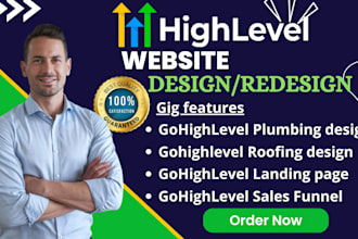 build go high level plumbing funnel roofing landing construction website