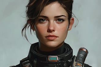 draw your sci fi character,mecha character, game art