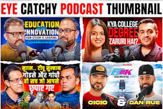 professionally design your youtube thumbnail or podcast thumbnail