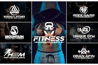 do unique physical, fitness, bodybuilding, gym logo