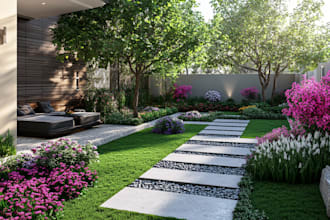 make a realistic landscape design, garden pool patio