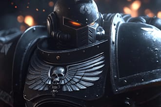design an awesome warhammer 40k character art