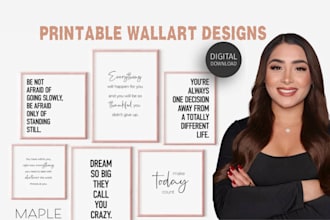design appealing printable etsy wall art digital line art typography wall art