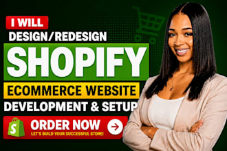 design shopify ecommerce website development, redesign online store, SEO setup