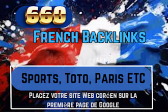 create premium dofollow french home page profile backlinks for google top