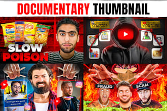 professionally design your youtube thumbnail or documentary thumbnail