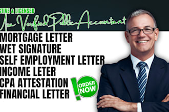 audit US CPA mortgage letter, comfort letter, financial letter, tax, CPA letter