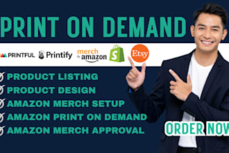 setup amazon pod store with printify, printful and merch on demand approval