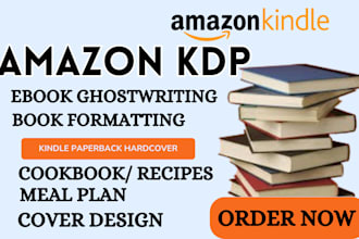 write meal plan KDP cookbook recipe book ghostwriting