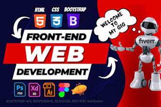 do frontend web development using html css react and bootstrap