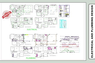 design hvac, electrical, plumbing mep drawing and commercial permit plans