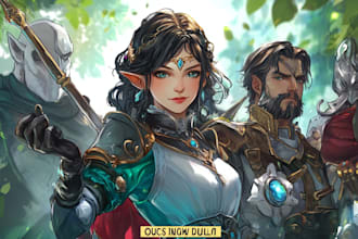 create dnd art, fantasy character for dnd party