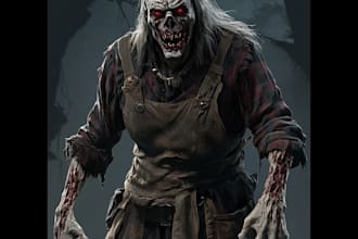 draw a fantasy horror and fantasy horror character