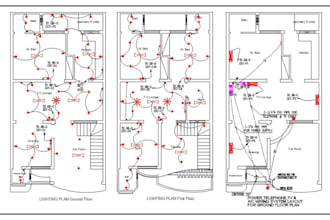draw electrical plan layout and lighting design in autocad, revit and dialux evo