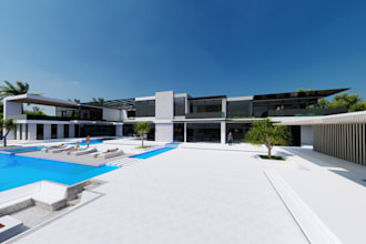 visualize 3d garden villa, apartment complex,3d penthouse rendering,3d grandview