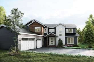 optimize architecture home layout, farmhouse,forest area,wooden cabin,mood board