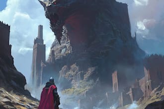 do dnd fantasy sci fi character or landscape illustration
