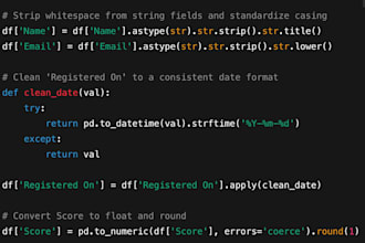 clean, format, or organize your data using python scripts