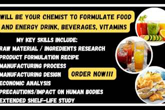 be your chemist to formulate food and energy drink, beverages, vitamins, herbal