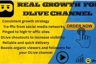 do dlive channel promotion to boost channel  organic viewers followers