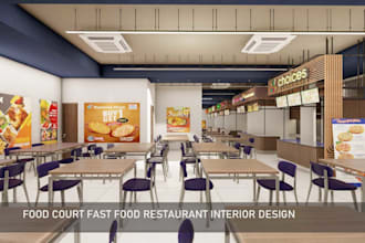 create retail store design, 3d bar, cafe, restaurant, shop interior rendering