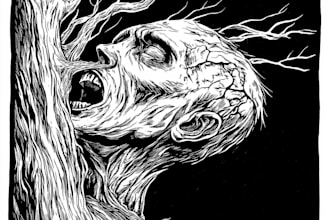 draw linocut illustration for shirt design