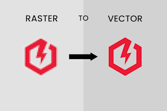 redraw, recreate logo and manual vector tracing for you