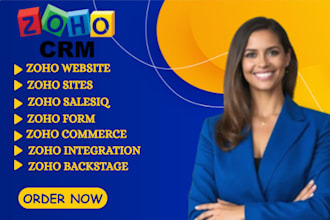 zoho landing page  backstage  site  commerce ,setup  design  integration