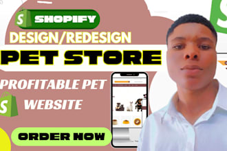 design high coverting shopify pet store or shopify pet website for your business