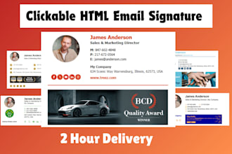 do clickable HTML email signature for gmail, outlook etc