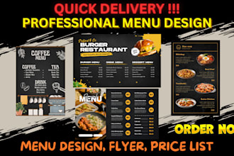 make menu restaurants menu and price list design