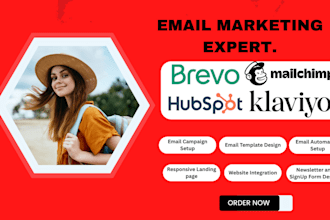 design responsive email template, newsletter via mailchimp hubspot klaviyo brevo