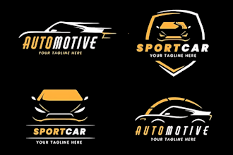 do modern auto detailing, car wash, car service and automotive logo design