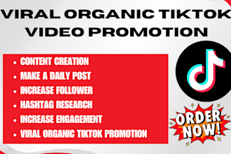 organically grow tiktok manage tiktok do tiktok promotion to increase follower