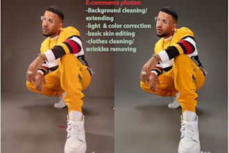 do basic ecommerce clothing photo retouch, photo editing