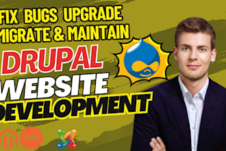 develop drupal website fix bugs migrate development upgrade seo monthly support