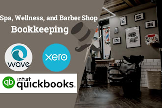 do bookkeeping for barbershop,wellness,health and beauty in quickbooks,xero,wave
