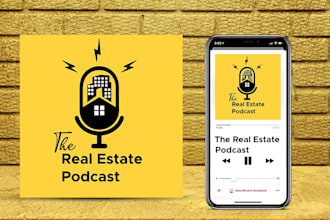create modern podcast logo design for music studio radio entertainment
