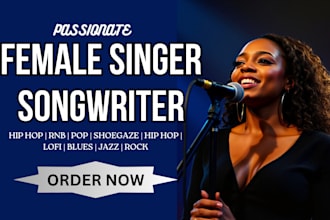 write lyrics and sing your pop, rnb pop, folk lofi shoegaze dream pop rock song
