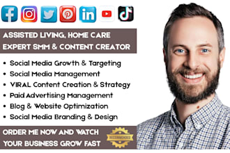 be your expert smm, content creator for assisted living, home care and caregiver