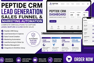 setup peptide CRM lead generation sales funnel peptide marketing automation