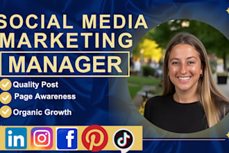 instagram pinterest facebook linkedin social media manager and content creator
