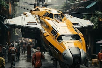 design a spaceship sci fi illustration