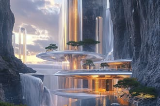 create science fiction city, cyberpunk concept